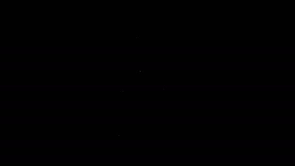 Biała latarka liniowa dla ikony nurka odizolowana na czarnym tle. Nurkowanie pod wodą. 4K Animacja graficzna ruchu wideo — Wideo stockowe