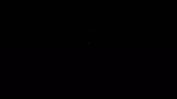 Fehér vonal zseblámpa búvár ikon elszigetelt fekete alapon. Víz alatti búvárfelszerelés. 4K Videó mozgás grafikus animáció — Stock videók