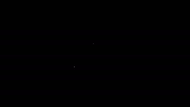 Vit linje Ankare insidan sköld ikon isolerad på svart bakgrund. 4K Video motion grafisk animation — Stockvideo