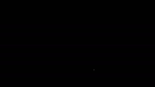 Weiße Linie Seestern Symbol isoliert auf schwarzem Hintergrund. 4K Video Motion Grafik Animation — Stockvideo