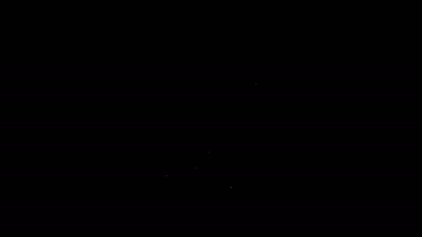 Linha branca ícone Snorkel isolado no fundo preto. Mergulho equipamento subaquático. Animação gráfica em movimento de vídeo 4K — Vídeo de Stock