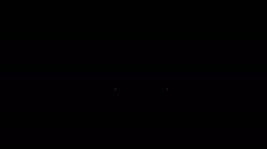 Yüzme ikonu için beyaz çizgili plastik yüzgeçler siyah arka planda izole edilmiş. Dalış ekipmanları. Olağanüstü bir spor. Su altı ekipmanları. 4K Video hareketli grafik canlandırması