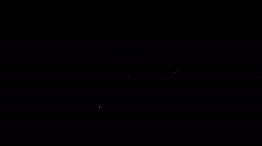 Beyaz çizgi buzul eritme simgesi siyah arkaplanda izole edildi. 4K Video hareketli grafik canlandırması