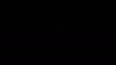 Beyaz çizgi Sun simgesi siyah arkaplanda izole edildi. Yaz sembolü. Güneşli bir gün. 4K Video hareketli grafik canlandırması