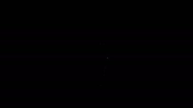 Siyah zemin üzerinde yaprak simgesi olan beyaz çizgi lambası. Çevre enerjisi kavramı. Alternatif enerji kavramı. 4K Video hareketli grafik canlandırması