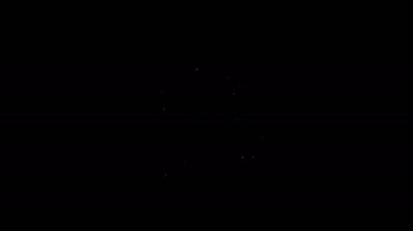 Siyah arkaplanda beyaz çizgi ölü balık ikonu var. 4K Video hareketli grafik canlandırması