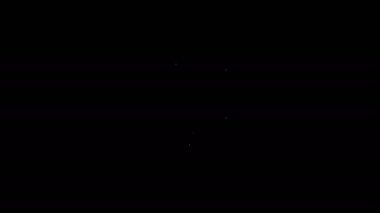 Beyaz çizgi fıçı yağı ikonu siyah arkaplanda izole edilmiş. 4K Video hareketli grafik canlandırması