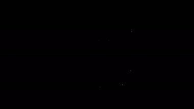 Beyaz çizgi Atık Su simgesi siyah arkaplanda izole edildi. Kanalizasyon borusu. Borudan nehre sıvı akıyor. 4K Video hareketli grafik canlandırması