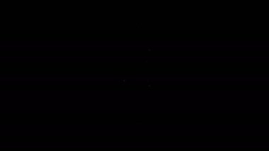 Siyah arka planda izole edilmiş beyaz çizgi üzerindeki su ikonu. Soda su içme tabelası. 4K Video hareketli grafik canlandırması