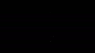 Beyaz çizgi Meteoroloji termometresi siyah arkaplanda izole edilmiş ikonu ölçüyor. Termometre termometresi sıcak ya da soğuk hava gösteriyor. 4K Video hareketli grafik canlandırması