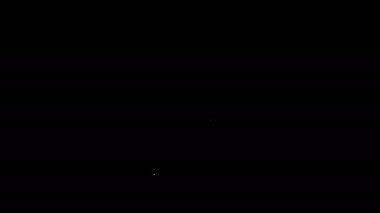 Beyaz çizgili mutfak önlüğü simgesi siyah arkaplanda izole edildi. Yemek pişirmek için şef üniforması. 4K Video hareketli grafik canlandırması