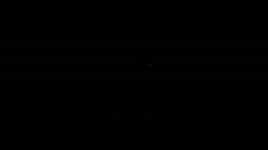 Beyaz çizgi Candy simgesi siyah arkaplanda izole edildi. 4K Video hareketli grafik canlandırması