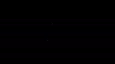 Beyaz çizgi elektrik karıştırıcı simgesi siyah arkaplanda izole edildi. Mutfak blenderi. 4K Video hareketli grafik canlandırması