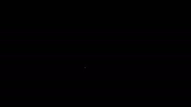 Siyah arkaplanda beyaz çizgi ekmek simgesi izole edildi. 4K Video hareketli grafik canlandırması