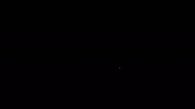 Beyaz çizgi kahve fincanı simgesi siyah arkaplanda izole edilmiş. Çay fincanı. Sıcak içecek kahvesi. 4K Video hareketli grafik canlandırması