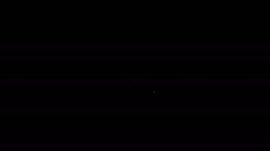 Beyaz çizgi lolipop simgesi siyah arkaplanda izole edildi. Şeker işareti. Yemek, lezzetli bir sembol. 4K Video hareketli grafik canlandırması
