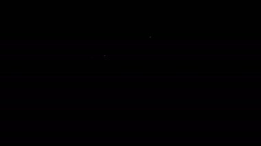 Siyah arkaplanda beyaz çizgi kutu süt ikonu izole edildi. 4K Video hareketli grafik canlandırması