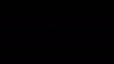 Beyaz çizgi elektrik karıştırıcı simgesi siyah arkaplanda izole edildi. Mutfak blenderi. 4K Video hareketli grafik canlandırması