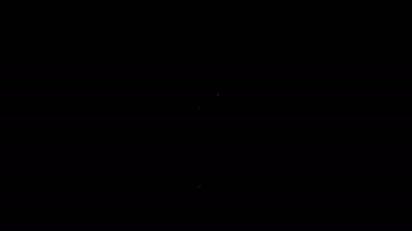 Beyaz çizgi Spatula simgesi siyah arkaplanda izole edildi. Mutfak spatula ikonu. Barbekü spatula işareti. Barbekü ve ızgara aleti. 4K Video hareketli grafik canlandırması