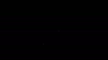 Beyaz çizgi Mutfak çırpma ve bowling ikonu siyah arka planda izole edilmiş. Mutfak aletleri, yumurta çırpıcı. Çatal bıçak seti. Yemek karışımı sembolü. 4K Video hareketli grafik canlandırması