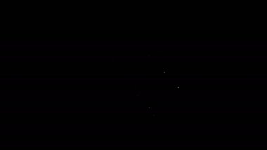 Borsa büyüme grafikleri ve kara fon üzerinde izole edilmiş para simgesi olan beyaz çizgi bilgisayarı. Ekranda ok grafikleri olan bir monitör. 4K Video hareketli grafik canlandırması