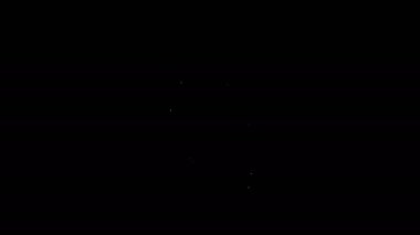 Siyah arkaplanda beyaz çizgi kripto döviz simgesi izole edildi. Bitcoin 'den dolar takas simgesine. Kripto para teknolojisi, mobil bankacılık. 4K Video hareketli grafik canlandırması