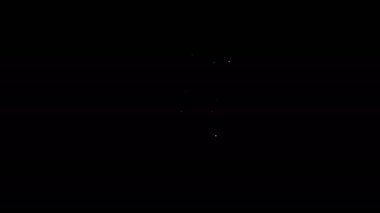 Beyaz çizgi işletme finans raporu siyah arkaplanda izole edilmiş. Denetim ve analiz, belge, plan sembolü. 4K Video hareketli grafik canlandırması