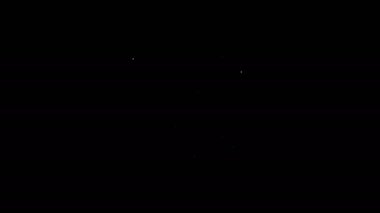 Beyaz çizgi, kağıt para yığını siyah arka planda izole nakit ikonu. Para desteleri. Para birimi. 4K Video hareketli grafik canlandırması