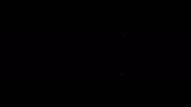Siyah arkaplanda beyaz çizgi tanımlama simgesi var. Sunum için, şirketin kimliği için, reklam için kullanılabilir. 4K Video hareketli grafik canlandırması
