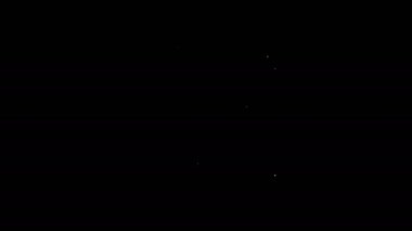 Siyah arkaplanda beyaz çizgi takvim simgesi izole edildi. Olay hatırlatma sembolü. 4K Video hareketli grafik canlandırması