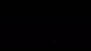 Siyah arkaplanda beyaz çizgi simgesi izole edildi. İşadamı hisse senedi ticareti yapıyor. 4K Video hareketli grafik canlandırması