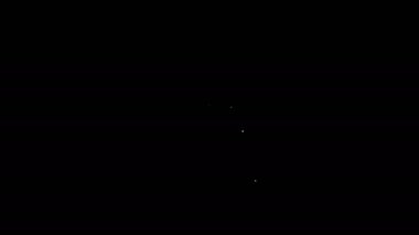 Beyaz çizgi işletme finans raporu siyah arkaplanda izole edilmiş. Denetim ve analiz, belge, plan sembolü. 4K Video hareketli grafik canlandırması