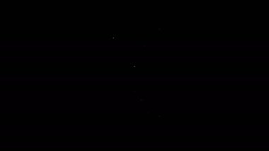 Beyaz çizgi. Siyah zemin üzerinde kum ikonu olan eski kum saati. Kum saati işareti. İş ve zaman yönetimi kavramı. 4K Video hareketli grafik canlandırması