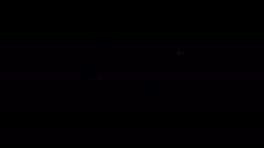 Beyaz çizgi evrak çantası simgesi siyah arkaplanda izole edildi. İş ilanı. İş portföyü. 4K Video hareketli grafik canlandırması