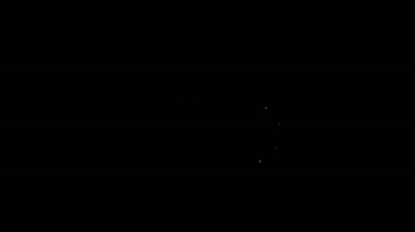 Beyaz çizgi kredi kartı simgesi siyah arkaplanda izole edildi. Çevrimiçi ödeme. Nakit çekilmesi. Finansal operasyonlar. Alışveriş tabelası. 4K Video hareketli grafik canlandırması