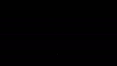 Beyaz çizgi, David 'in Yıldızı kolyesi siyah arkaplanda izole edilmiş bir simge. Yahudi dini sembolü. İsrail 'in sembolü. Mücevher ve aksesuar. 4K Video hareketli grafik canlandırması