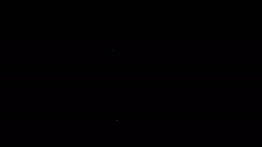 Beyaz çizgi Yahudi kadeh ikonu siyah arka planda izole edildi. Kiddush için Yahudi şarabı bardağı. Şabat için çerez kupası. 4K Video hareketli grafik canlandırması