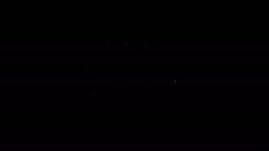 Beyaz çizgi Dünya Küresi ve İsrail ikonu siyah arka planda izole edildi. 4K Video hareketli grafik canlandırması