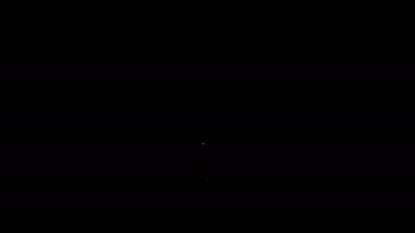 David 'in beyaz çizgi yıldızı simgesi siyah arkaplanda izole edildi. Yahudi dini sembolü. İsrail 'in sembolü. 4K Video hareketli grafik canlandırması