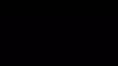 Beyaz çizgi geleneksel koç boynuzu, siyah arkaplanda izole edilmiş Shofar ikonu. Rosh hashanah, Yahudi yeni yıl bayramı geleneksel sembolü. 4K Video hareketli grafik canlandırması