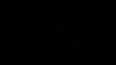 Beyaz çizgi zeytin dalı simgesi siyah arkaplanda izole edildi. 4K Video hareketli grafik canlandırması