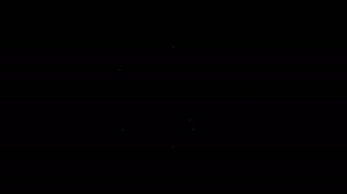 David 'in beyaz çizgi yıldızı simgesi siyah arkaplanda izole edildi. Yahudi dini sembolü. İsrail 'in sembolü. 4K Video hareketli grafik canlandırması