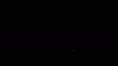 Beyaz çizgi Yeni Yıl hedef listesi ve planlar simgesi siyah arkaplanda izole edildi. Mutlu Noeller ve mutlu yıllar. 4K Video hareketli grafik canlandırması