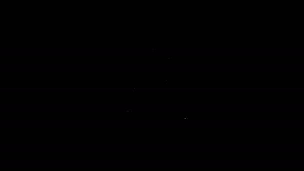 Witte lijn Zwevende boei op het zee-icoon geïsoleerd op zwarte achtergrond. 4K Video motion grafische animatie — Stockvideo