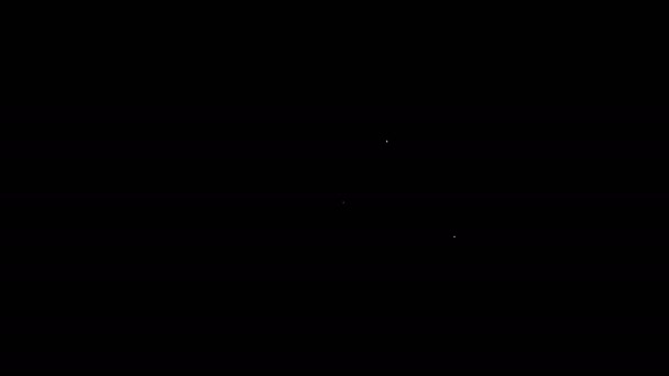 Біла лінія Полярна головка ведмедя ізольована на чорному тлі. 4K Відео рух графічна анімація — стокове відео