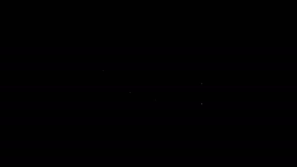 Linha branca ícone terremoto isolado no fundo preto. Animação gráfica em movimento de vídeo 4K — Vídeo de Stock