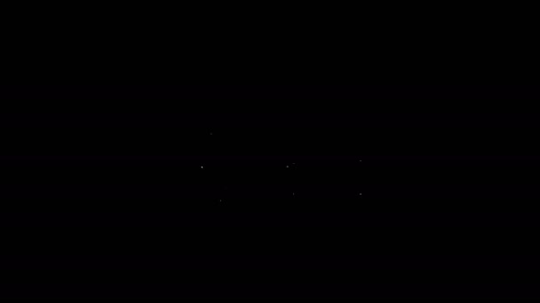 Línea blanca Icono de escape del coche aislado sobre fondo negro. Animación gráfica de vídeo 4K — Vídeo de stock