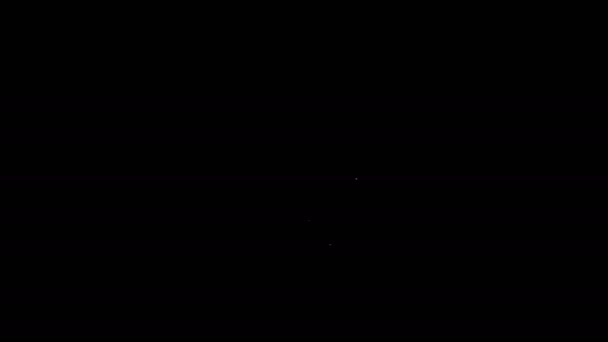 黒の背景に白の線のツリーアイコン。森のシンボル。4Kビデオモーショングラフィックアニメーション — ストック動画