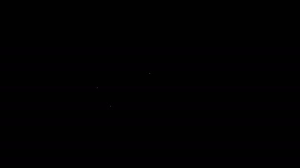 Witte lijn Zelfgemaakte taart pictogram geïsoleerd op zwarte achtergrond. 4K Video motion grafische animatie — Stockvideo