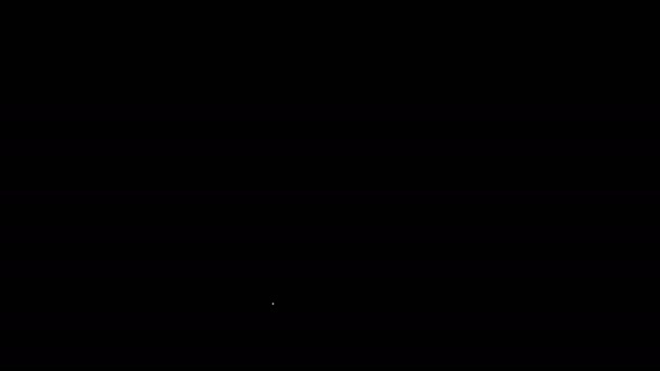 Linea bianca Icona tagliere isolata su sfondo nero. Simbolo del tagliere. Animazione grafica 4K Video motion — Video Stock